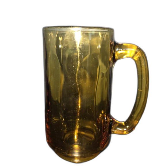 Vintage Amber Glass Coffee Mug 3D Design - Picture 1 of 6